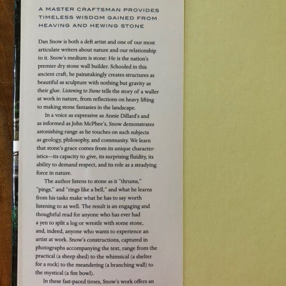 PRICE DROP: Listening to Stone by Dan Snow, hardcover book - Picture 2 of 8